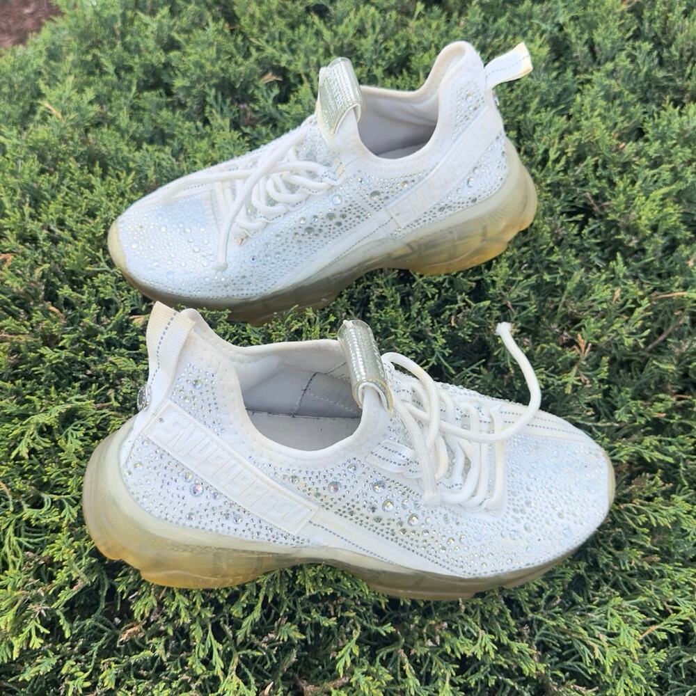 Steve Madden MAXIMA WHITE RHINESTONES Womenโs Sneakers Size 9โ Shoes